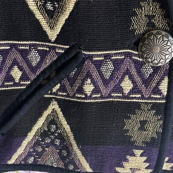 Vintage Linda Leez Wearable Art southwestern Patterned Jacket Sz L - Picture 4 of 15